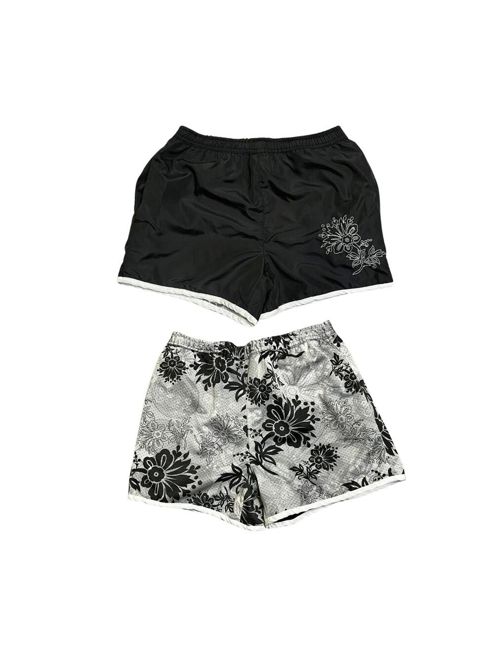 Reversible Shorts Womens East West S Black White Floral 2 in 1 Lightweight Short